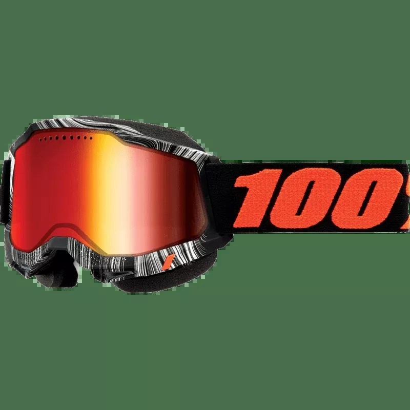 100% Accuri 2 Snowmobile Goggle Geospace Mirror Red Lens