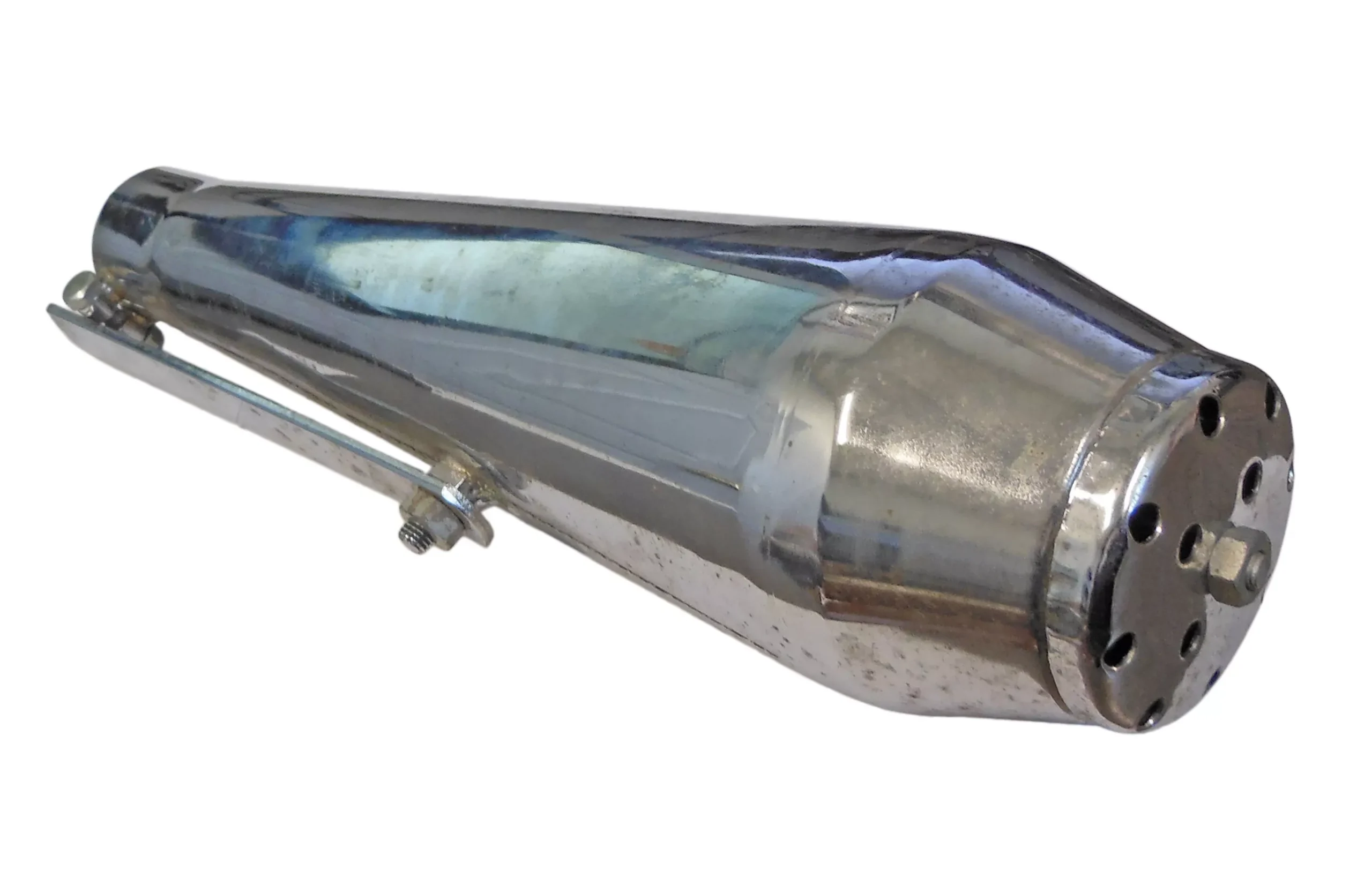 13″ Reverse Cone Megaphone Muffler 1-5/8″ ID Inlet | Chrome Plated | Heavy Gauge