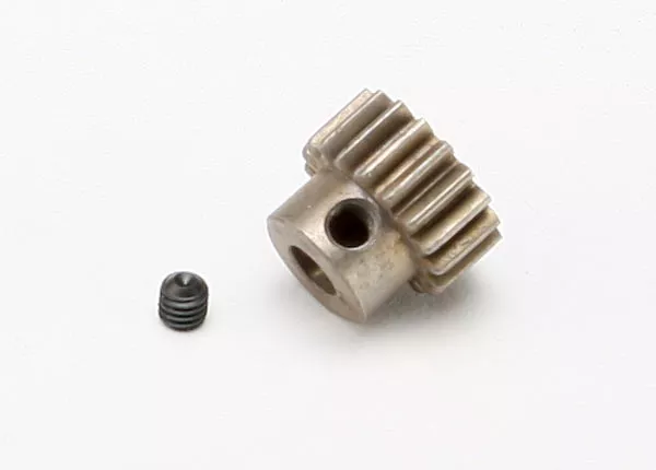 18-T Pinion Gear, Hardened Steel (0.8 Metric Pitch) & Set Screw (Fits 5mm Shaft)