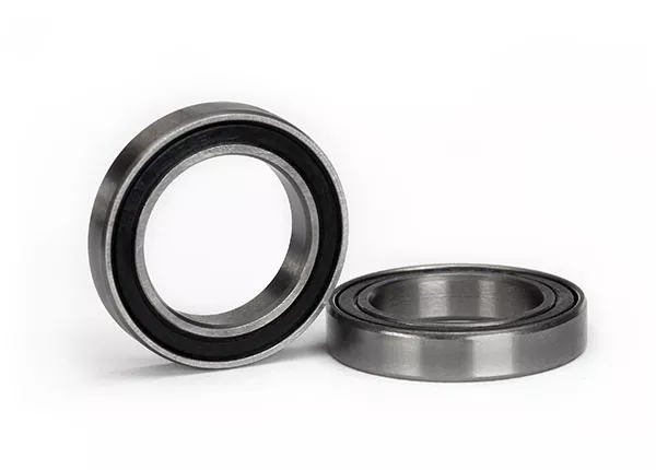 (2) 15x24x5mm Ball Bearings, Black Rubber Sealed