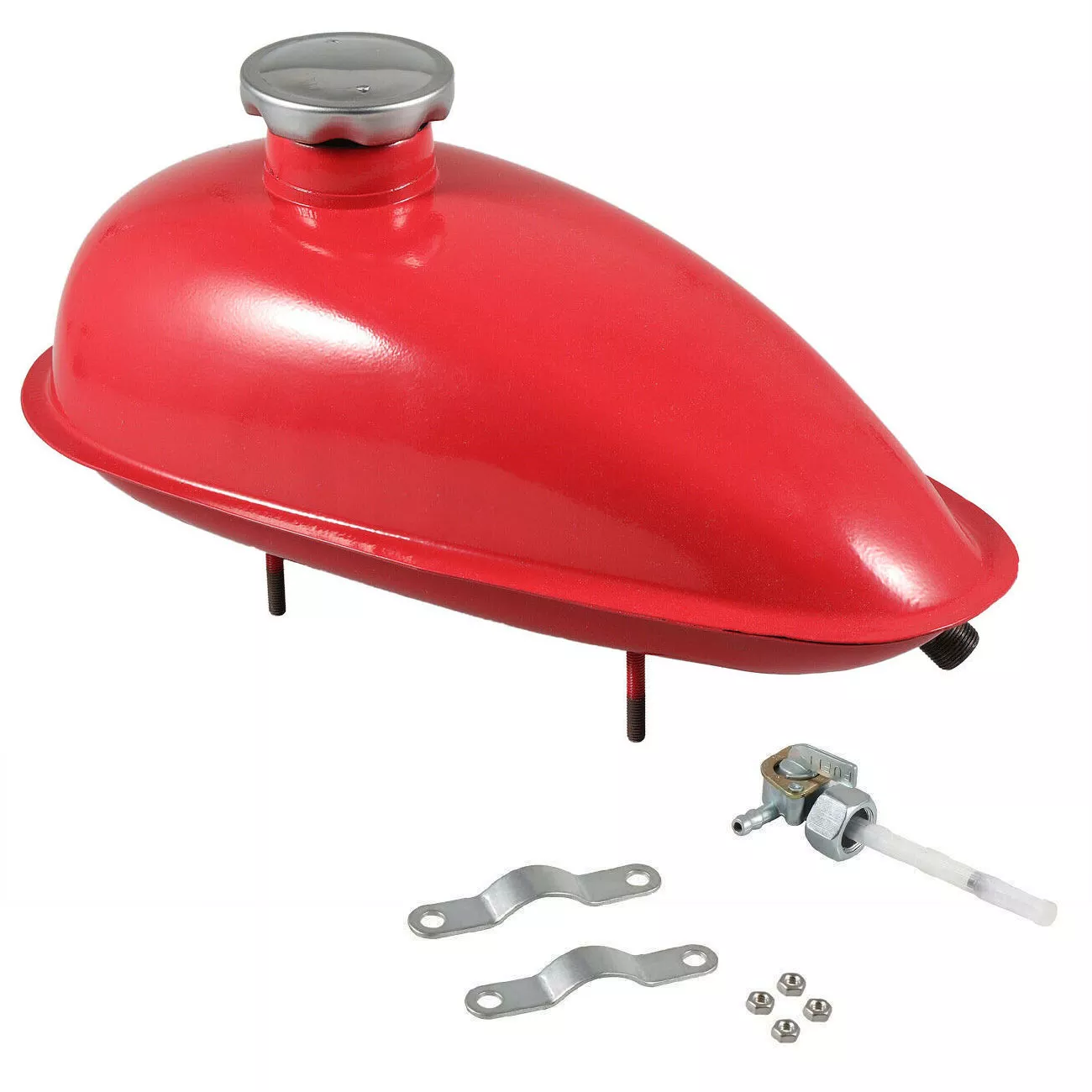 2 Liter Gas Tank, Cap, and Petcock Red