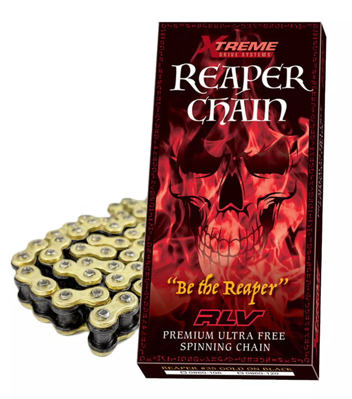 #35 RLV Reaper Chain Gold on Black 120 Link