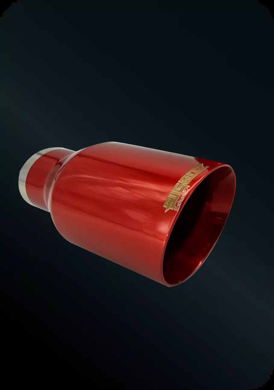 4 inch Slant Cut Universal Exhaust single Tip CANDY RED