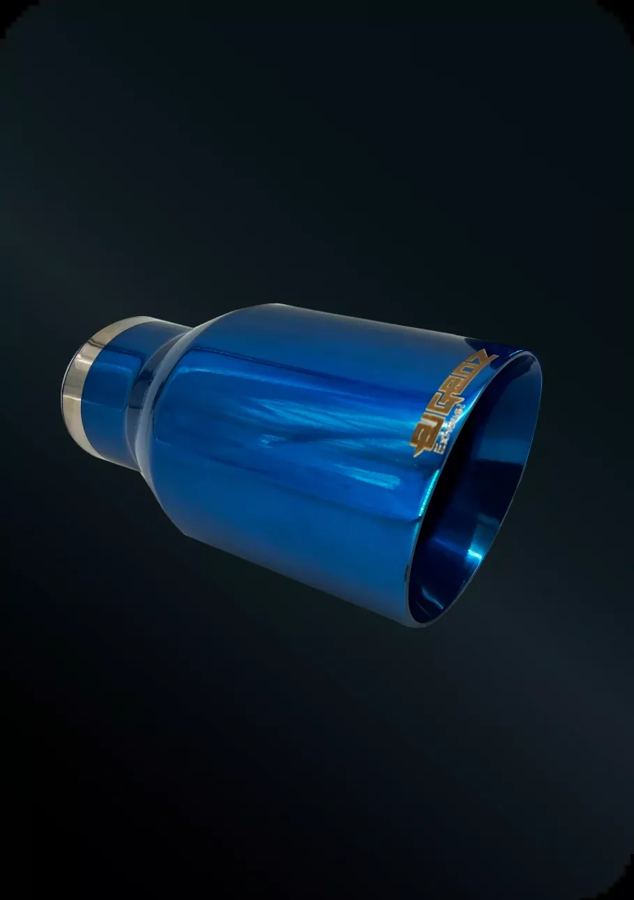 4 inch Slant Cut Universal Exhaust single Tip TRUE BLUE