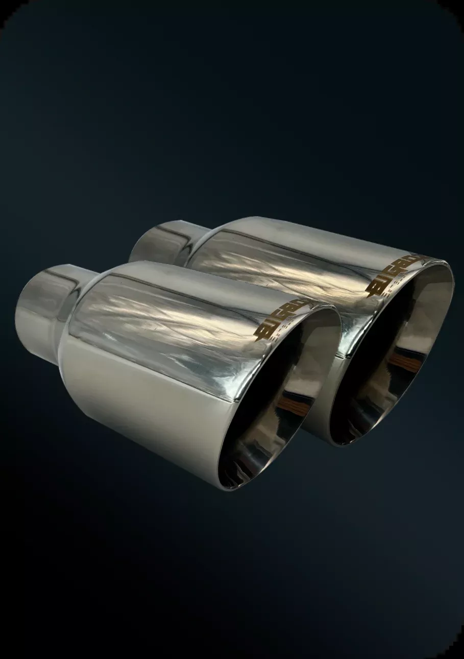 4 inch Slant Cut Universal Exhaust Tip Set HIGH POLISH
