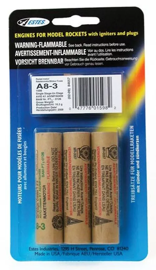 A8-3 Model Rocket Engines (3pk)