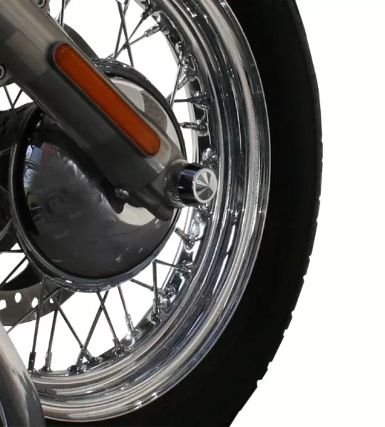Accutronix Chrome 1" Elite Front Axle Cap Harley Touring Softail Dyna 07-Up
