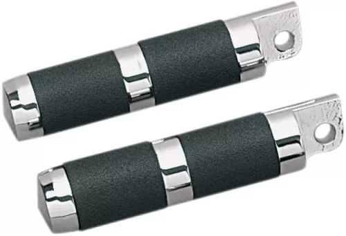Accutronix Chrome Rubber Footpegs (RP111-RC)