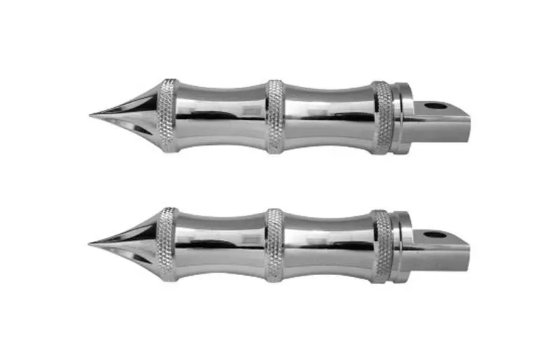 Accutronix Chrome Tribal Male-Mount Footpegs -5" L (pair)