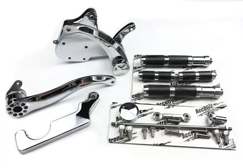 Accutronix Diamond Chrome Forward Controls for Harley FLH 1997-2008 (FC205-SIC)