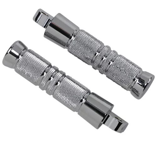 Accutronix Knurled Grooved Chrome Folding Footpegs (RP111-KGC)
