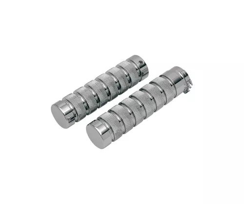 Accutronix Knurled Notched Dual Cable Chrome Grips (GR100-KNC)