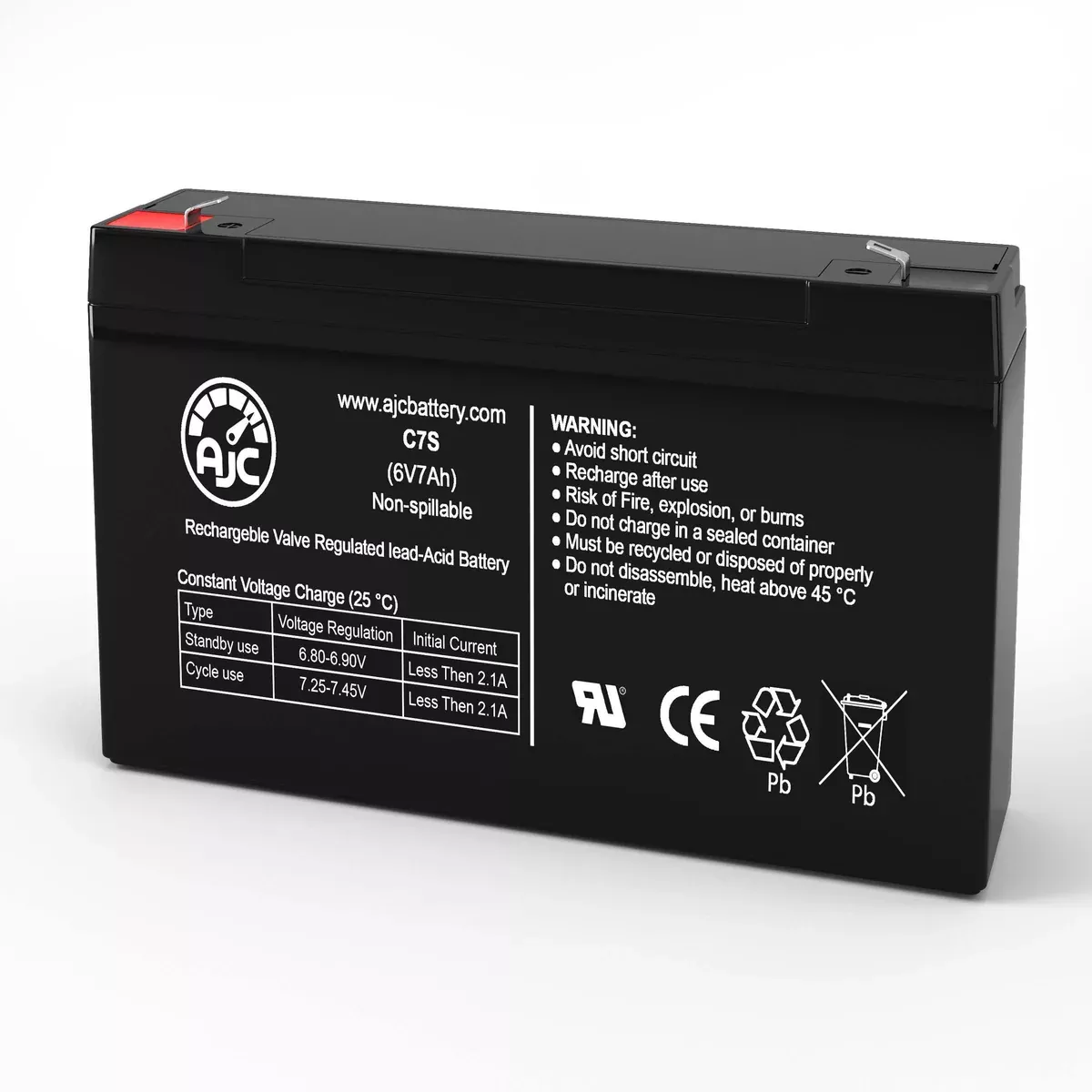 AJC Battery Compatible with FirstPower FP670HR 6V 7Ah Sealed Lead Acid Battery