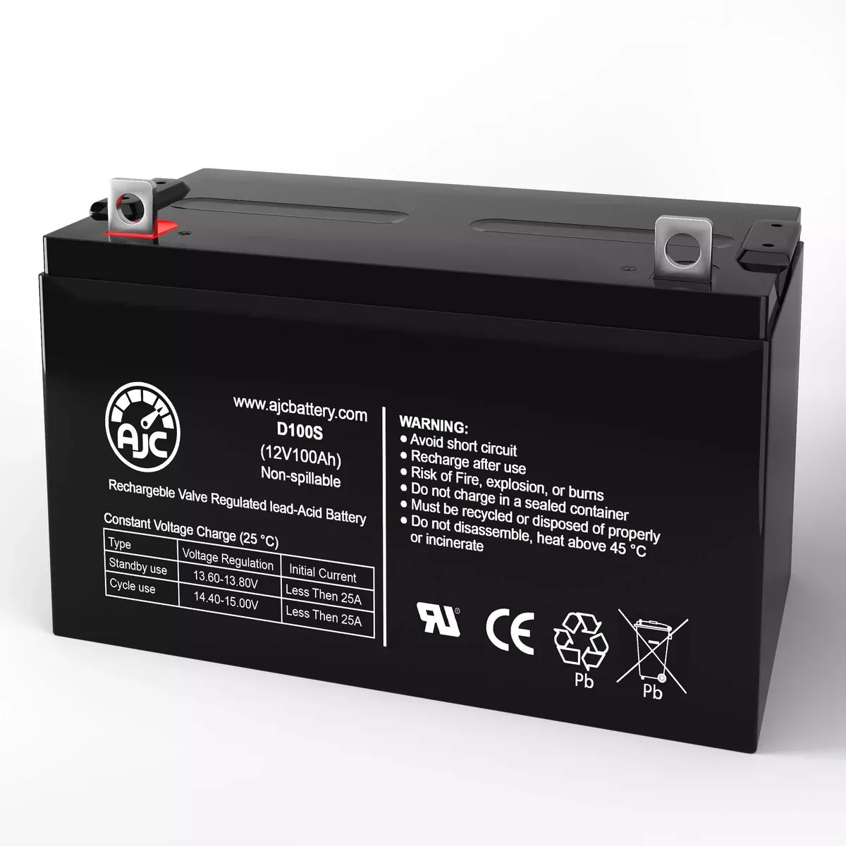 AJC Battery Compatible with Genesis NP100-12R 12V 100Ah Sealed Lead Acid Battery