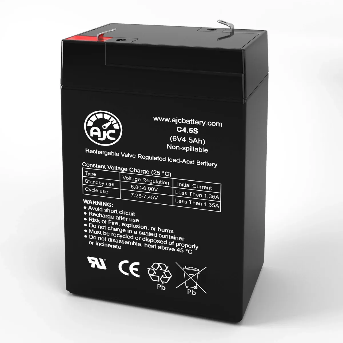 AJC Battery Compatible with Hubbell PUPXXXX 6V 4.5Ah Emergency Light Battery
