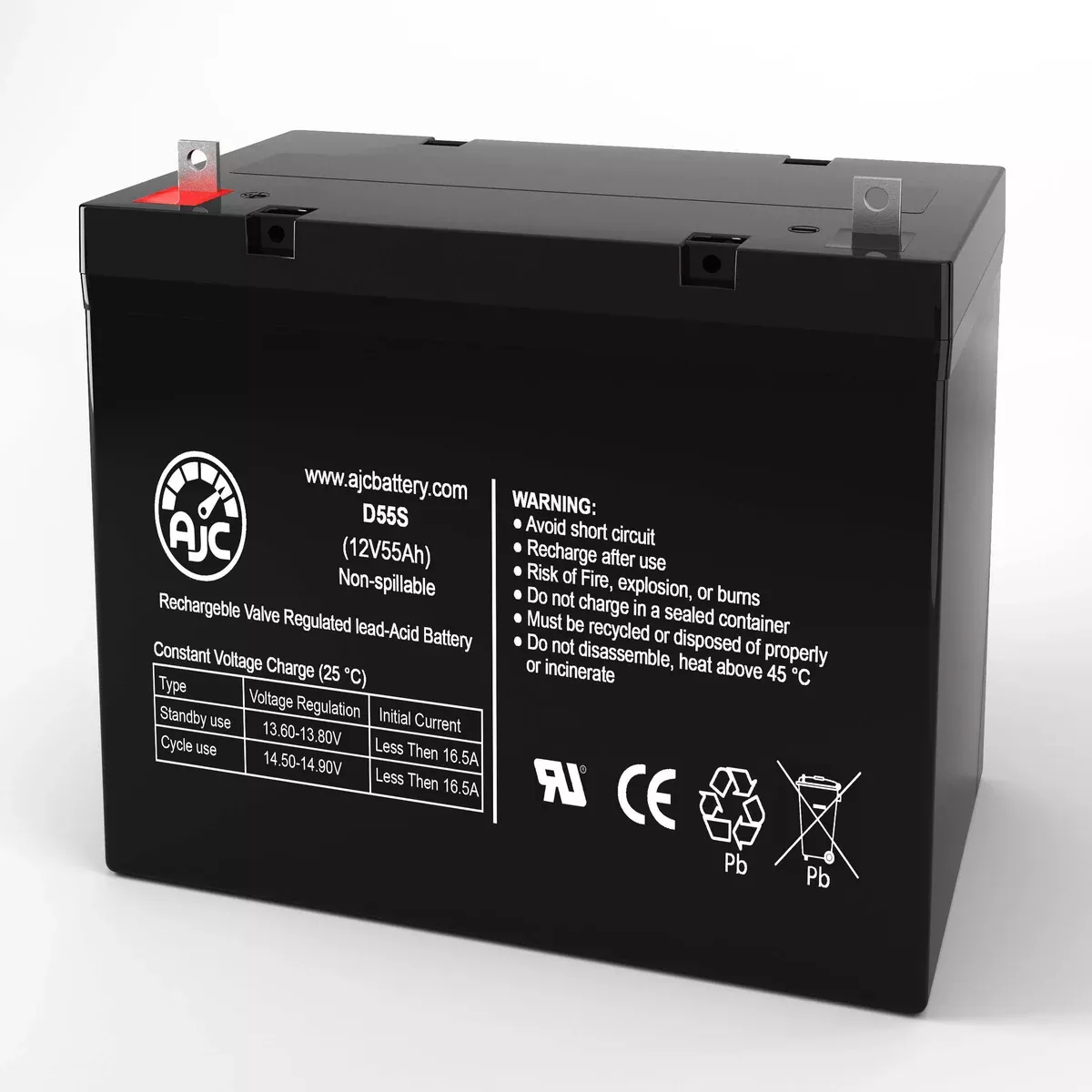 AJC Battery Compatible with Leoch LPL12-55 12V 55Ah UPS Battery