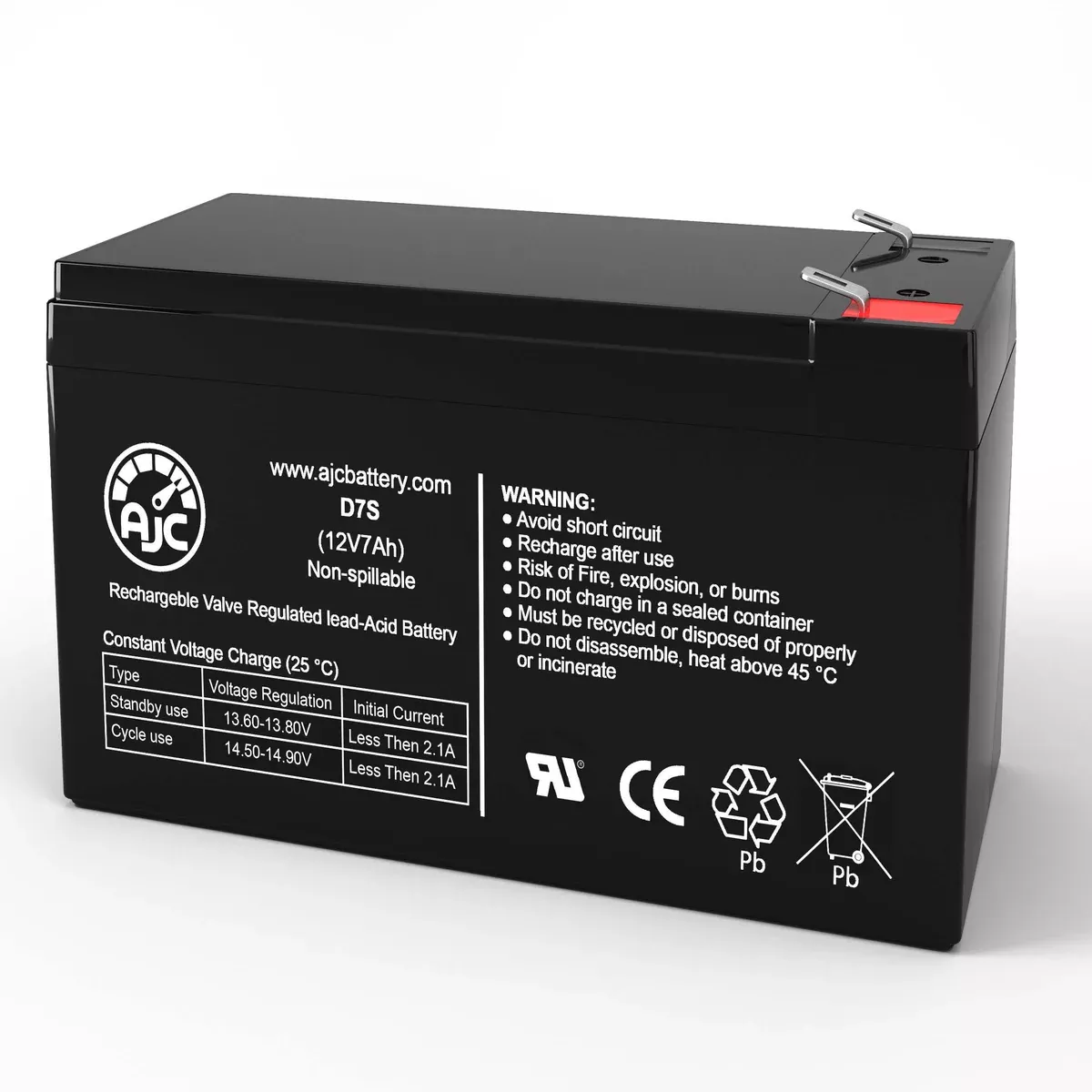 AJC Battery Compatible with Portalac PE12V7.2F1 12V 7Ah Emergency Light Battery