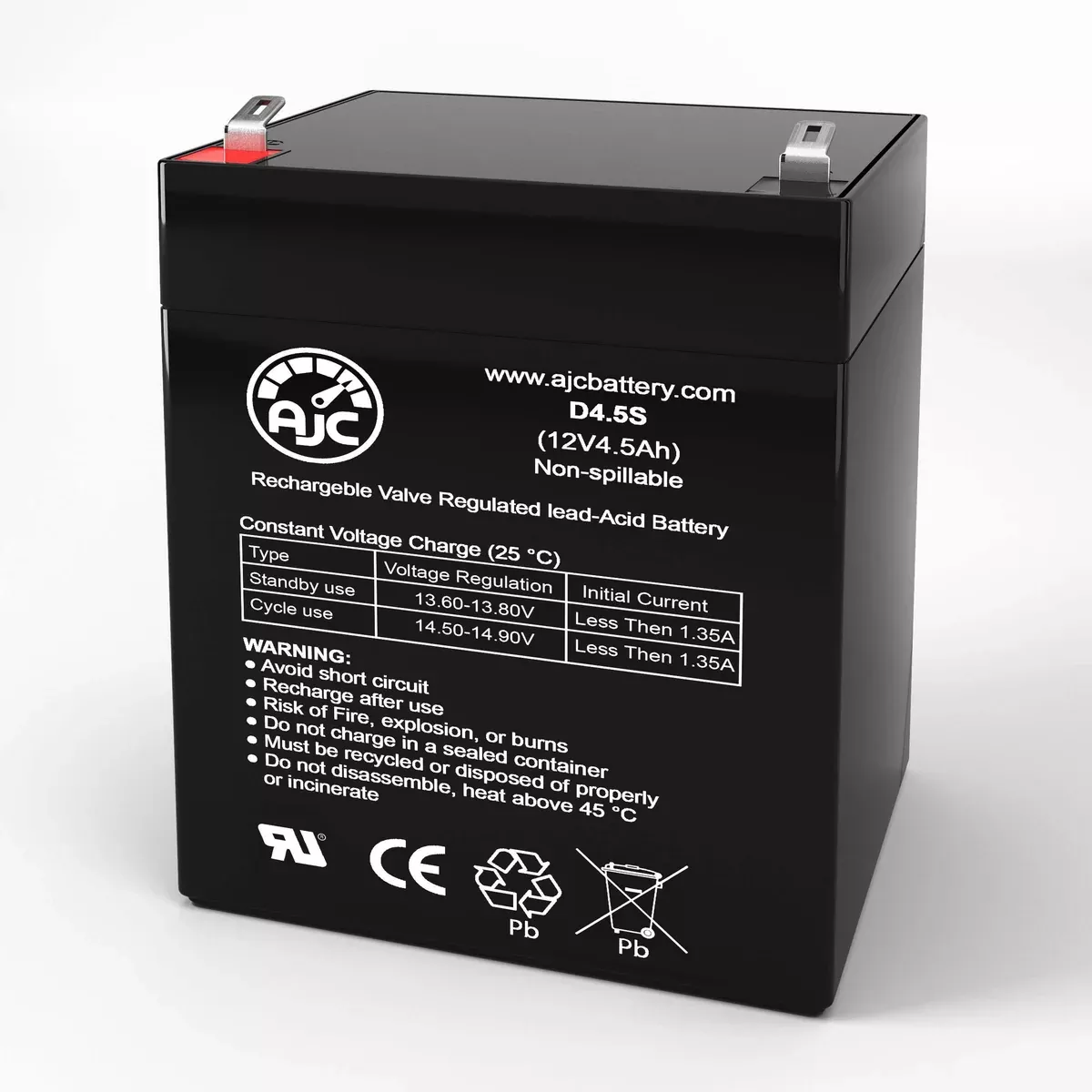 AJC Battery Compatible with Portalac PX12050SHR 12V 4.5Ah UPS Battery