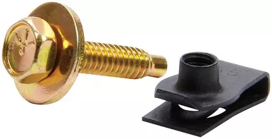 Allstar Performance Body Bolt Kit w/ Clips 50pk Gold ALL18559-50