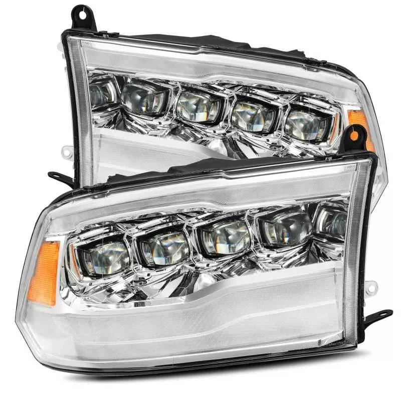 AlphaRex 09-18 Dodge Ram 1500HD NOVA LED Projector Headlights Plank Style Design Alpha Black w/DRL