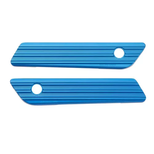 Arlen Ness 10-Gauge Saddlebag Latch Covers for 2014-2023 Harley Touring - Blue