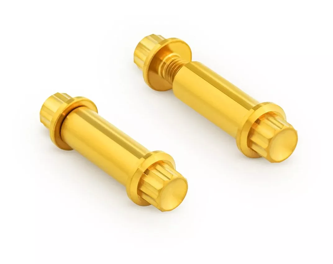 Arlen Ness 12-Point Titanium Footpeg Hardware For Harley Male Mount