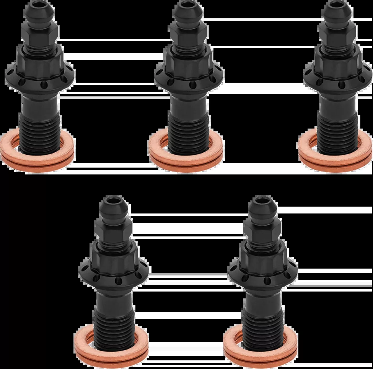 ARLEN NESS Banjo Bolt 5-Pack - 10mm - Black - 300-867