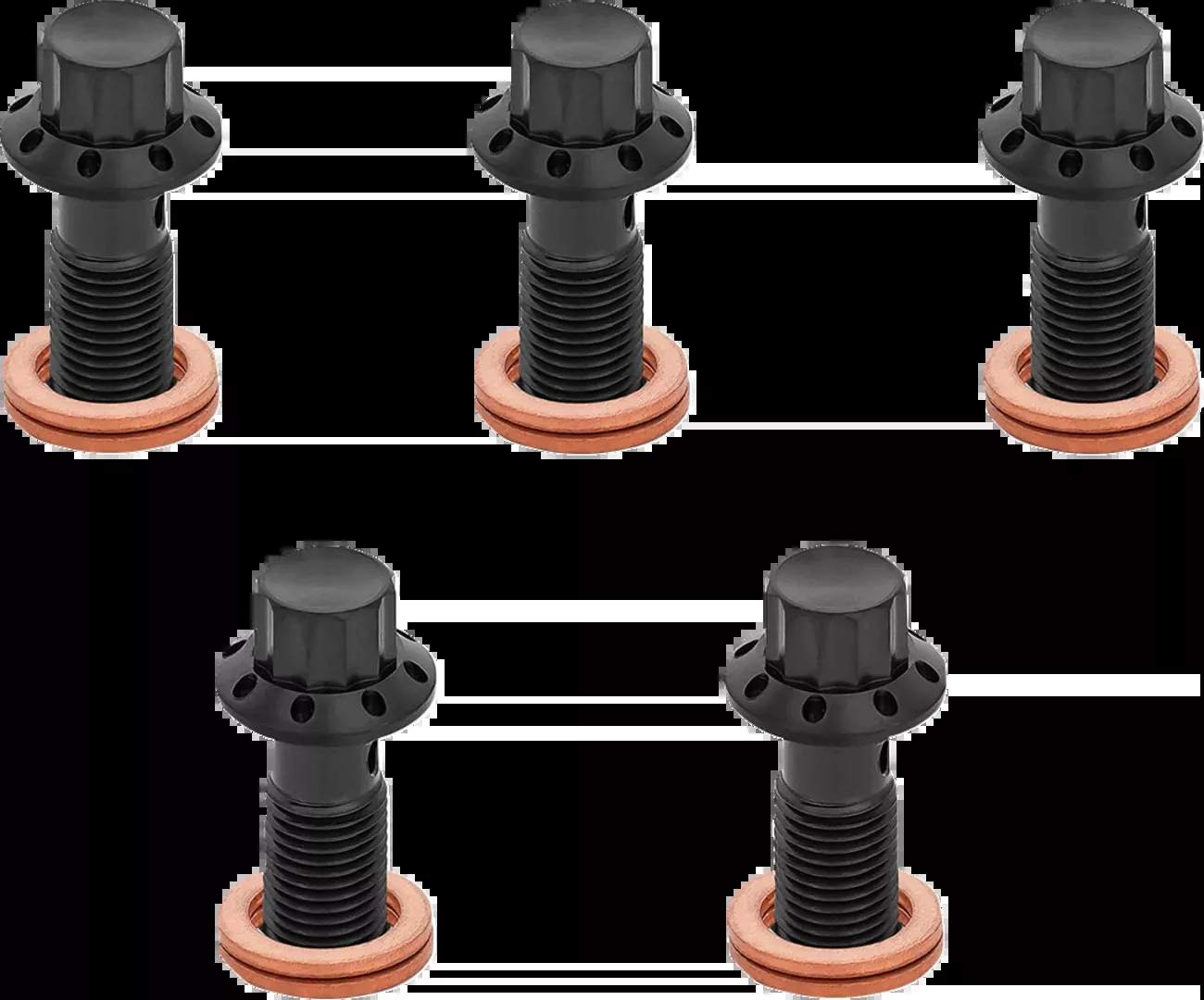 ARLEN NESS Banjo Bolt 5-Pack - M10x1.0 - Black - 300-858