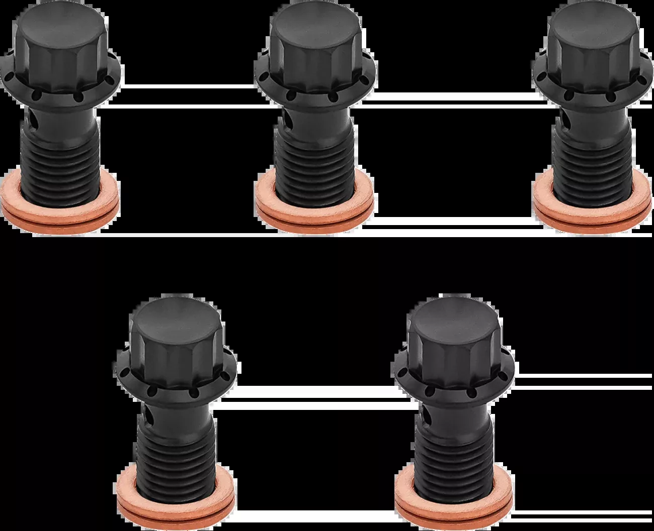 ARLEN NESS Banjo Bolt 5-Pack - M12x1.25 - Black - 300-864