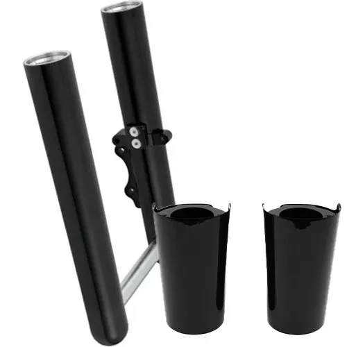 Arlen Ness Black Hot Legs and Fork Boot Slider Covers Package Touring FL 14-Up