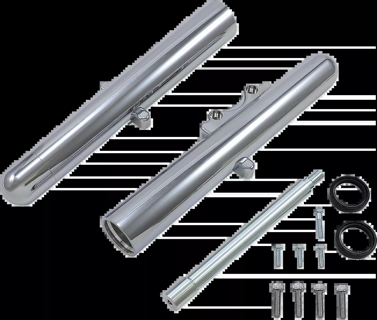 Arlen Ness Chrome Fork Hot Legs Deep Cut Single Disc for 2008-13 Harley Touring