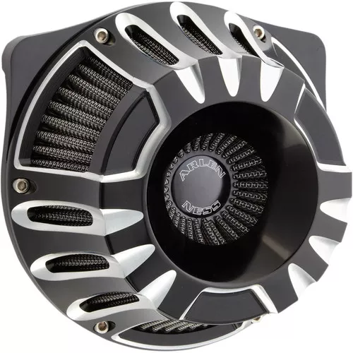 Arlen Ness Deep Cut Inverted Air Cleaner for 2008-2017 Harley Twin Cam Electronic Throttle - Black