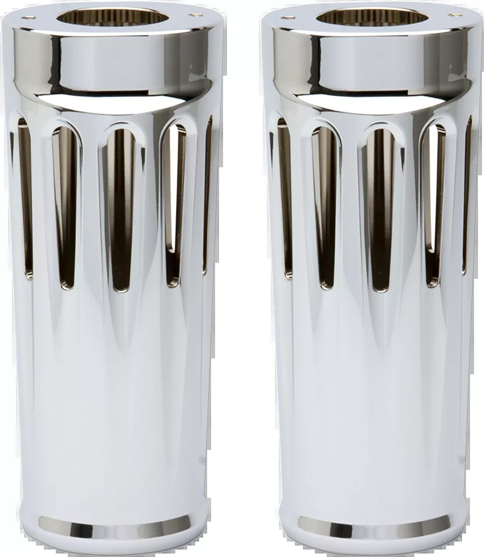 ARLEN NESS Fork Boot Covers - +2" - Chrome - Deep Cut - FL 20-027