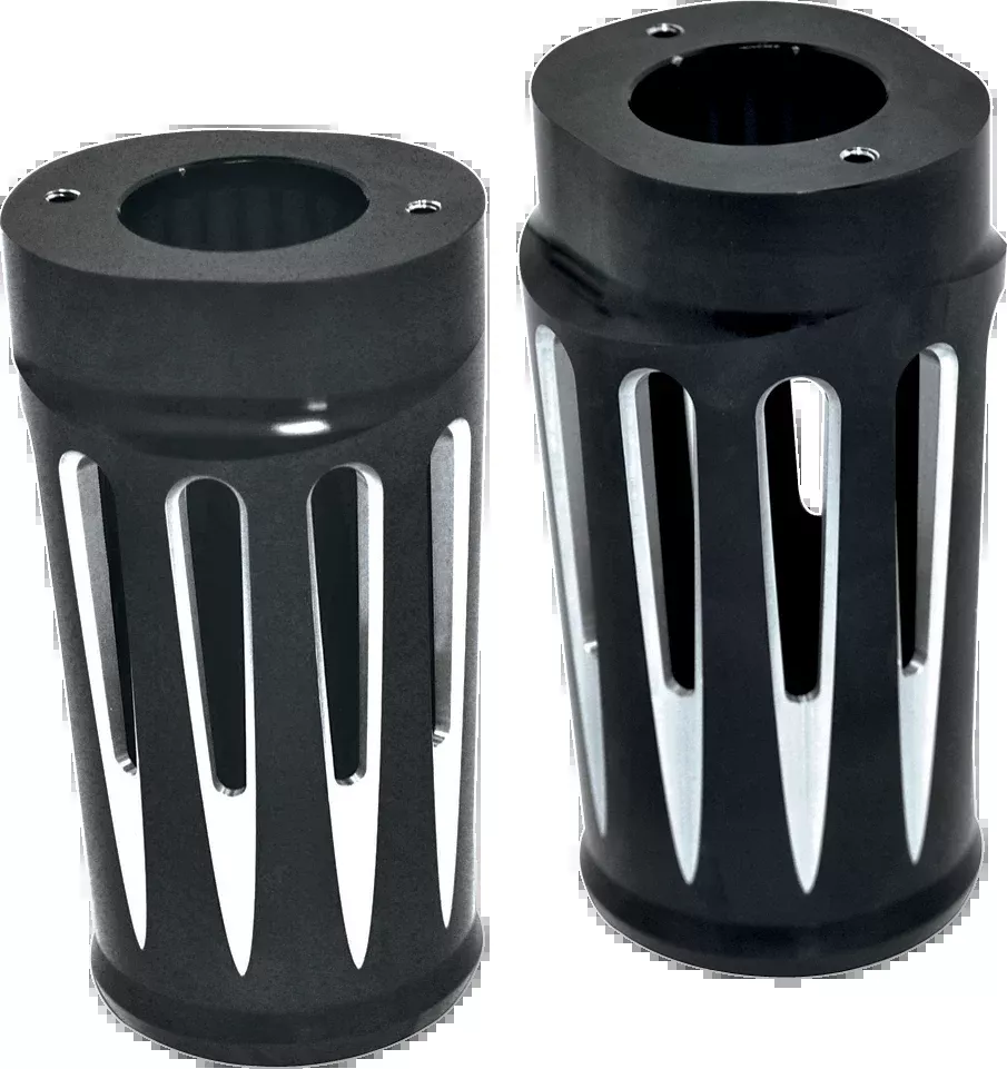 ARLEN NESS Fork Boot Covers - Black Anodized - Deep Cut - FLHTD 20-014