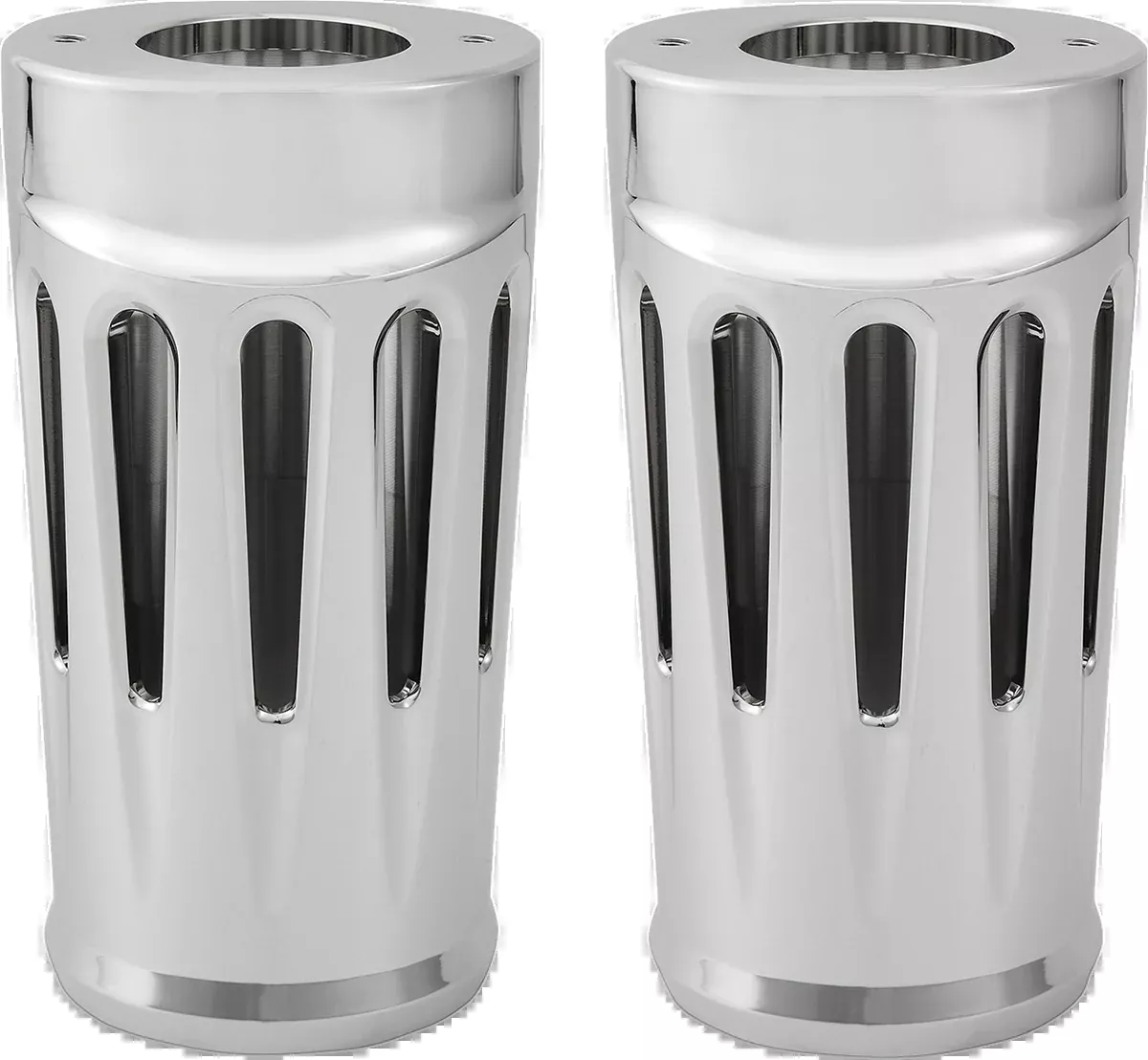 ARLEN NESS Fork Boot Covers - Chrome - Deep Cut - FL 20-032