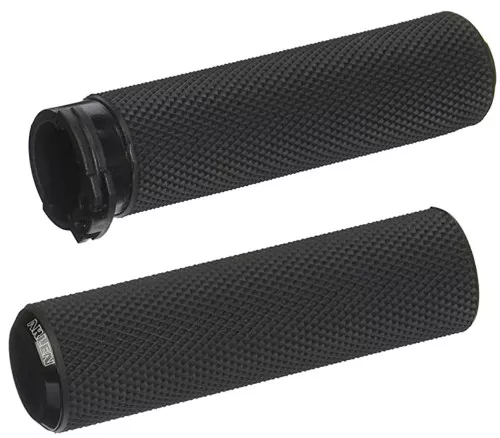 Arlen Ness Fusion Knurled Black Handlebar Grips (07-325)