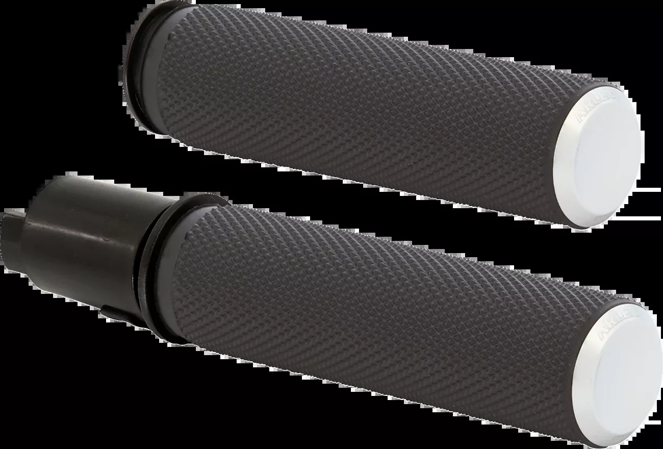 ARLEN NESS Knurled Grips - TBW - Chrome - 500-051