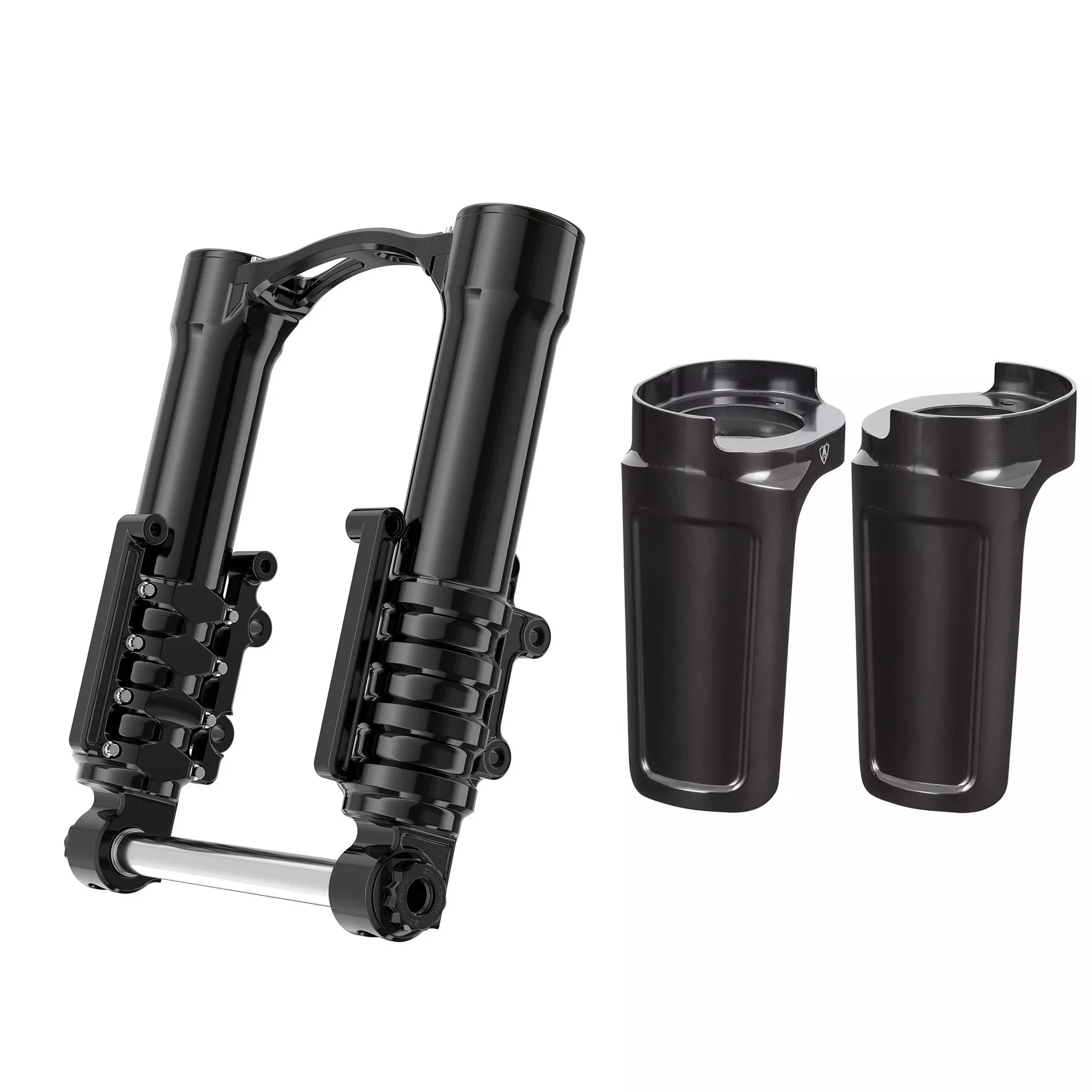 Arlen Ness Method No Flex Fork Legs + Guards Axial Caliper Harley Touring 14-Up
