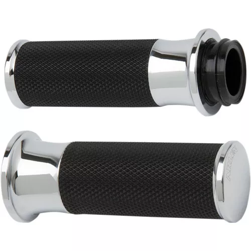 Arlen Ness Smooth Fusion Grips for Harley Dual Cable - Chrome