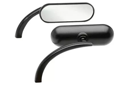 Arlen NessMini Oval Micro Mirror in Flat Black-Left Side Only