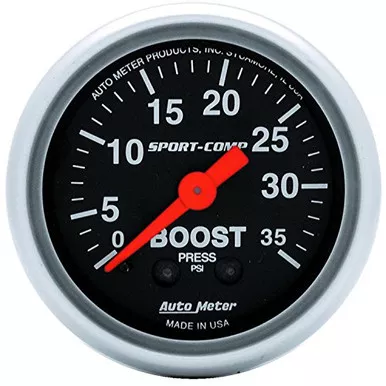 Auto Meter 3304 Sport-Comp Mechanical Boost Gauge 2.3125 Inch