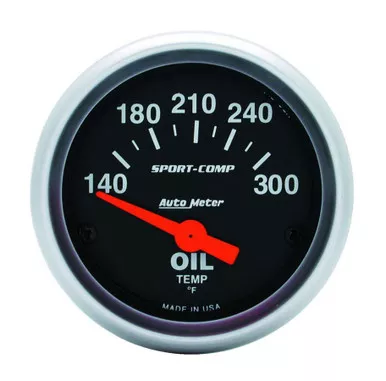 Autometer 2-1/16in S/C Oil Temp. Gauge 140-300 3348
