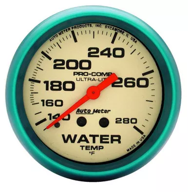 Autometer 2-5/8 Ultra-Nite Water Temp Gauge 140-280 4535