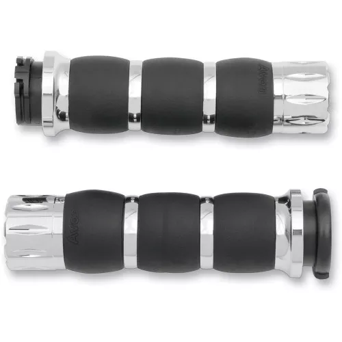 Avon Air Cushioned Velvet Rival Grips for Harley Dual Cable - Chrome