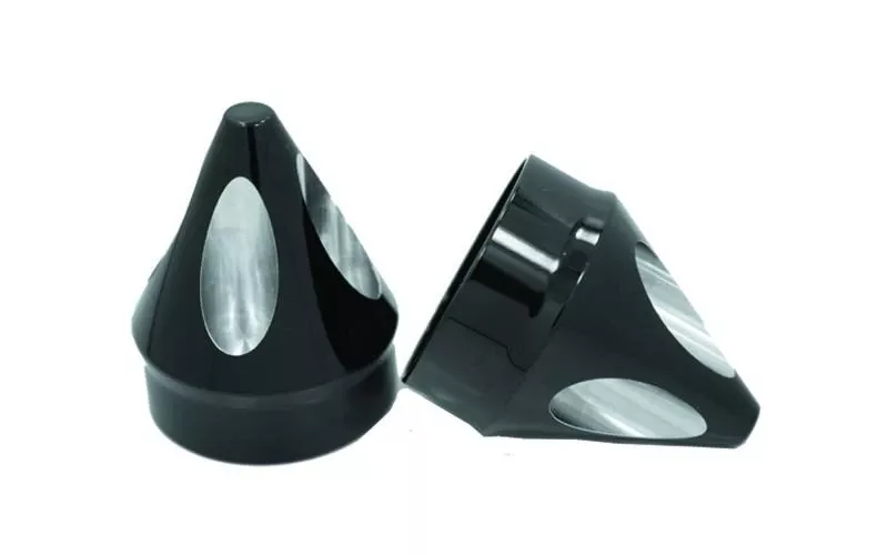 Avon Axle Nut Covers for all H-D Touring -Spike, Black-1"