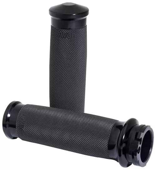 Avon Custom Contour Black Handlebar Grips - Cable-Style (CC-86-ANO)