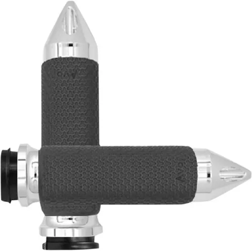 Avon Memory Foam Black/Chrome Spike Small Fly by Wire Grips (MF-63-CH-FLY-SP)