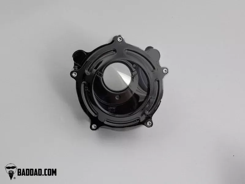 Bad Dad Black C2 Classic Series Bolt-On Clear Air Cleaner Harley Dyna 99-07