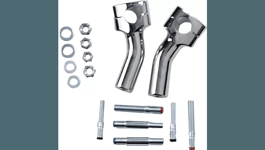 Baron Custom 4 Inch Kickback Risers for Metric Cruisers - Chrome (Click for Fitment)