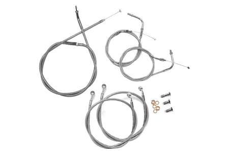 Baron Stainless Handlebar Cable & Line Kit for V-Star 650 Classic '98-15 -15-17" Bars